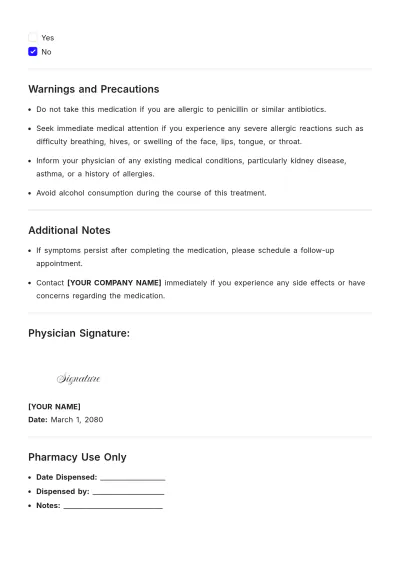 Free Hospital Prescription Template to Edit Online