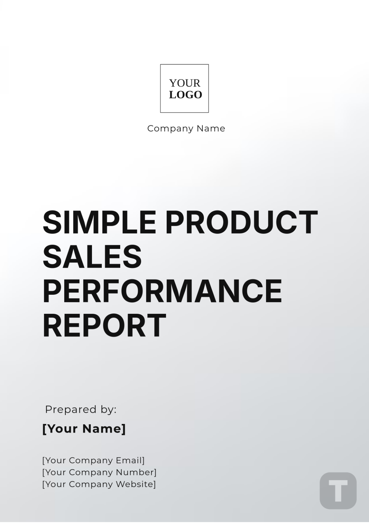 Simple Product Sales Performance Report Template - Edit Online & Download