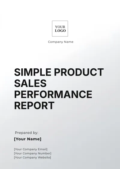 Free Simple Product Sales Performance Report Template to Edit Online