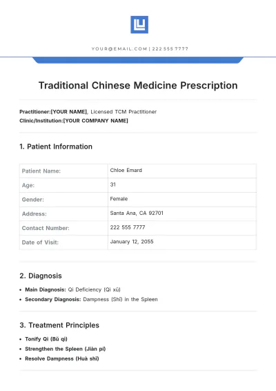 Free Traditional Chinese Medicine Prescription Template to Edit Online