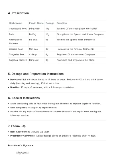 Free Traditional Chinese Medicine Prescription Template to Edit Online