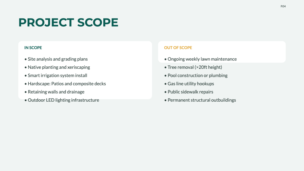 Free Landscaping Project Plan Template to Edit Online