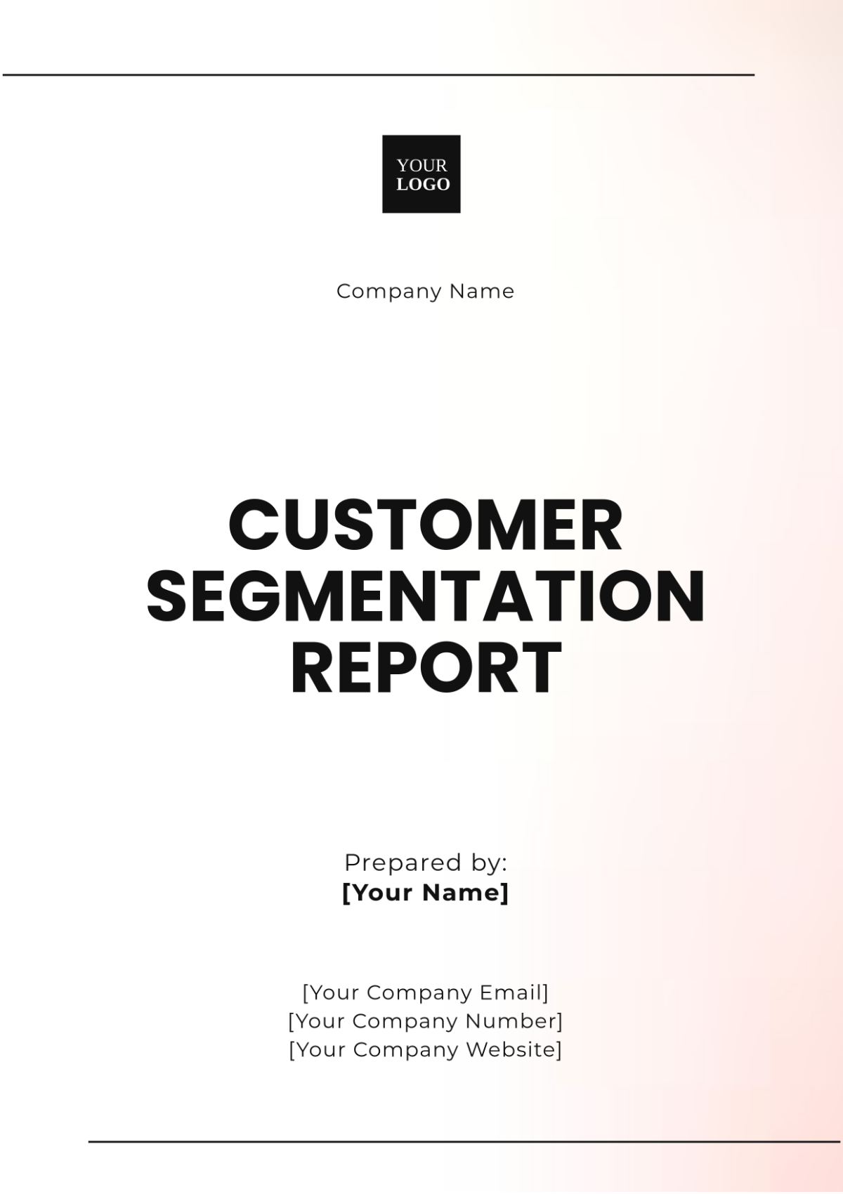 Customer Segmentation Report Template - Edit Online & Download