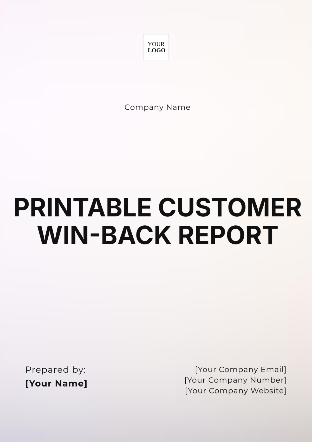 Printable Customer Win-back Report Template - Edit Online & Download