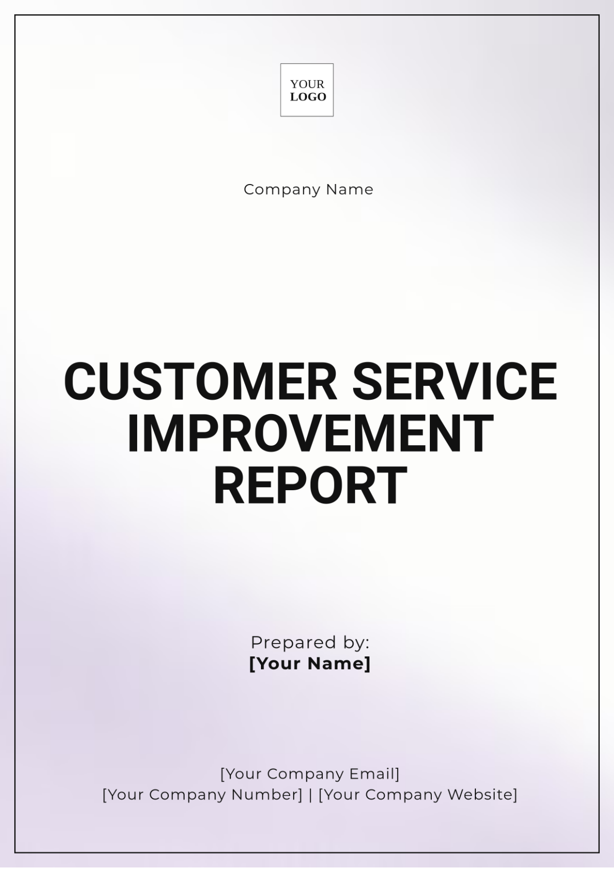 Customer Service Improvement Report Template - Edit Online & Download