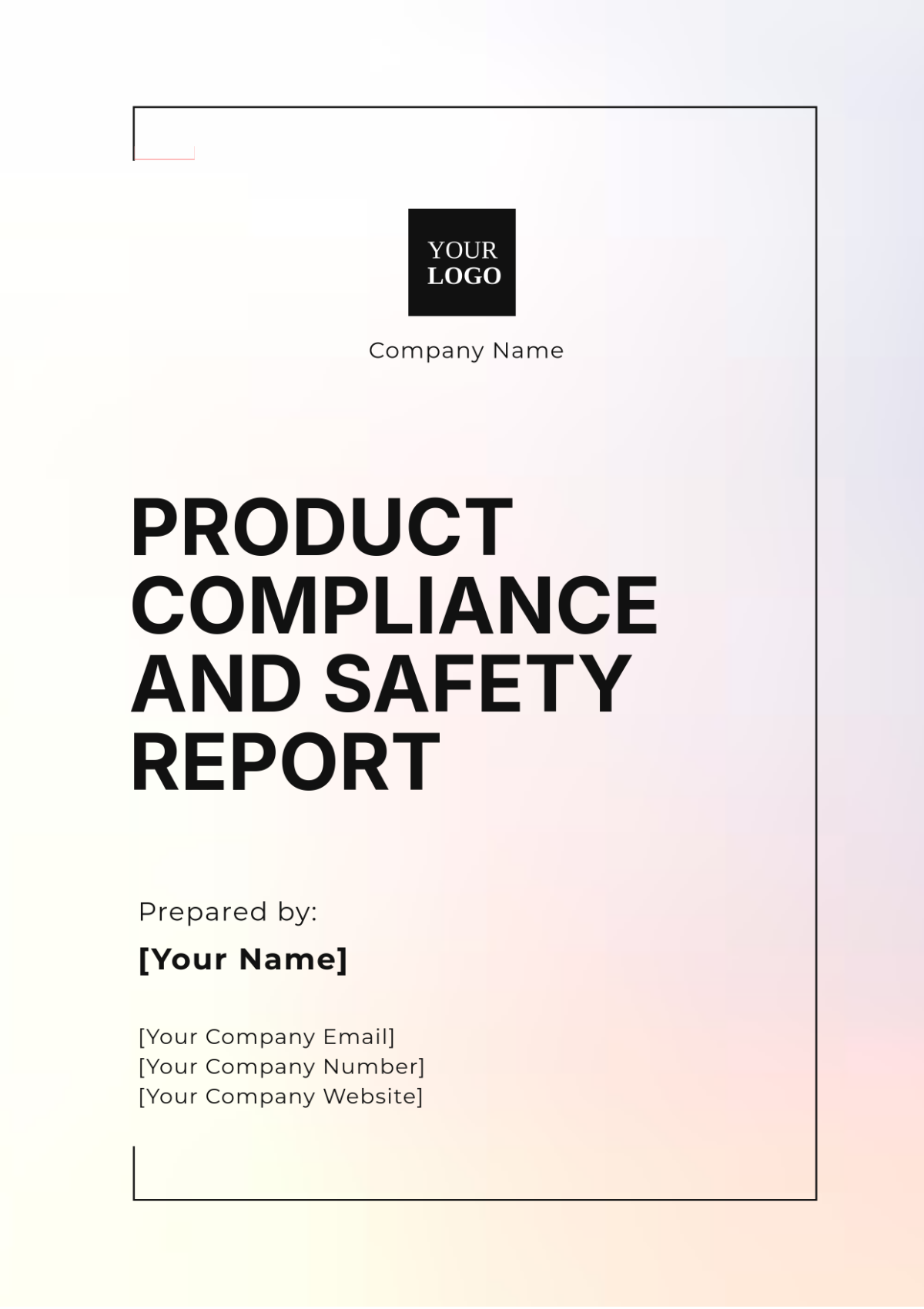 Product Compliance and Safety Report Template - Edit Online & Download