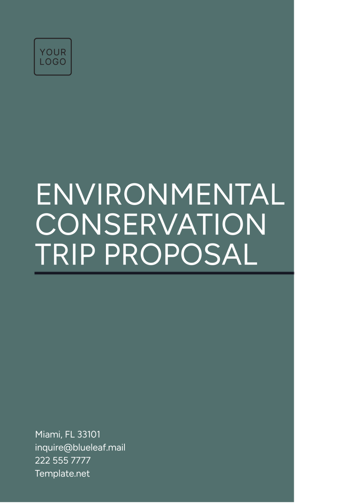 Environmental Conservation Trip Proposal Template - Edit Online & Download