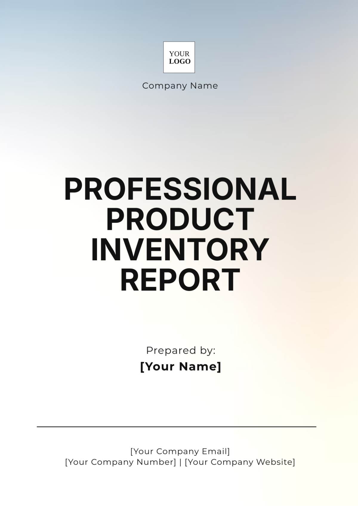 Professional Product Inventory Report Template - Edit Online & Download