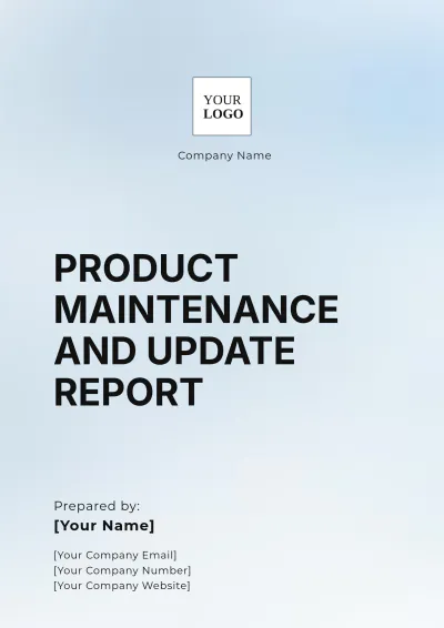 Free Product Maintenance and Update Report Template to Edit Online