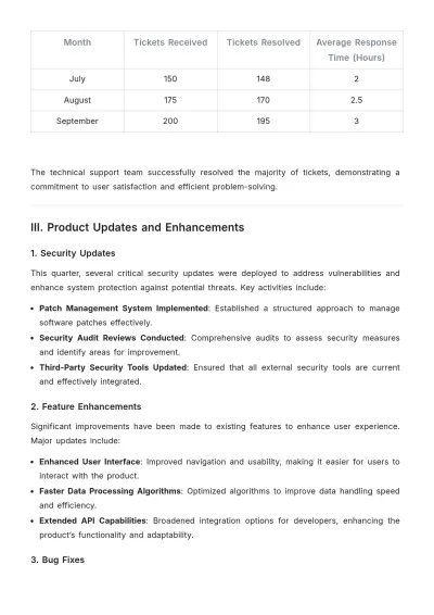 Free Product Maintenance and Update Report Template to Edit Online