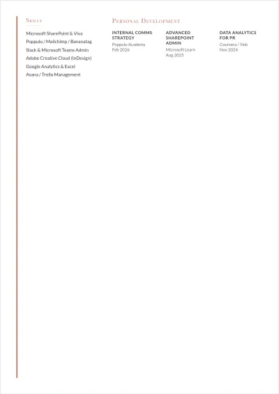 Free Aesthetic Entry Level Internal ATS Resume Template