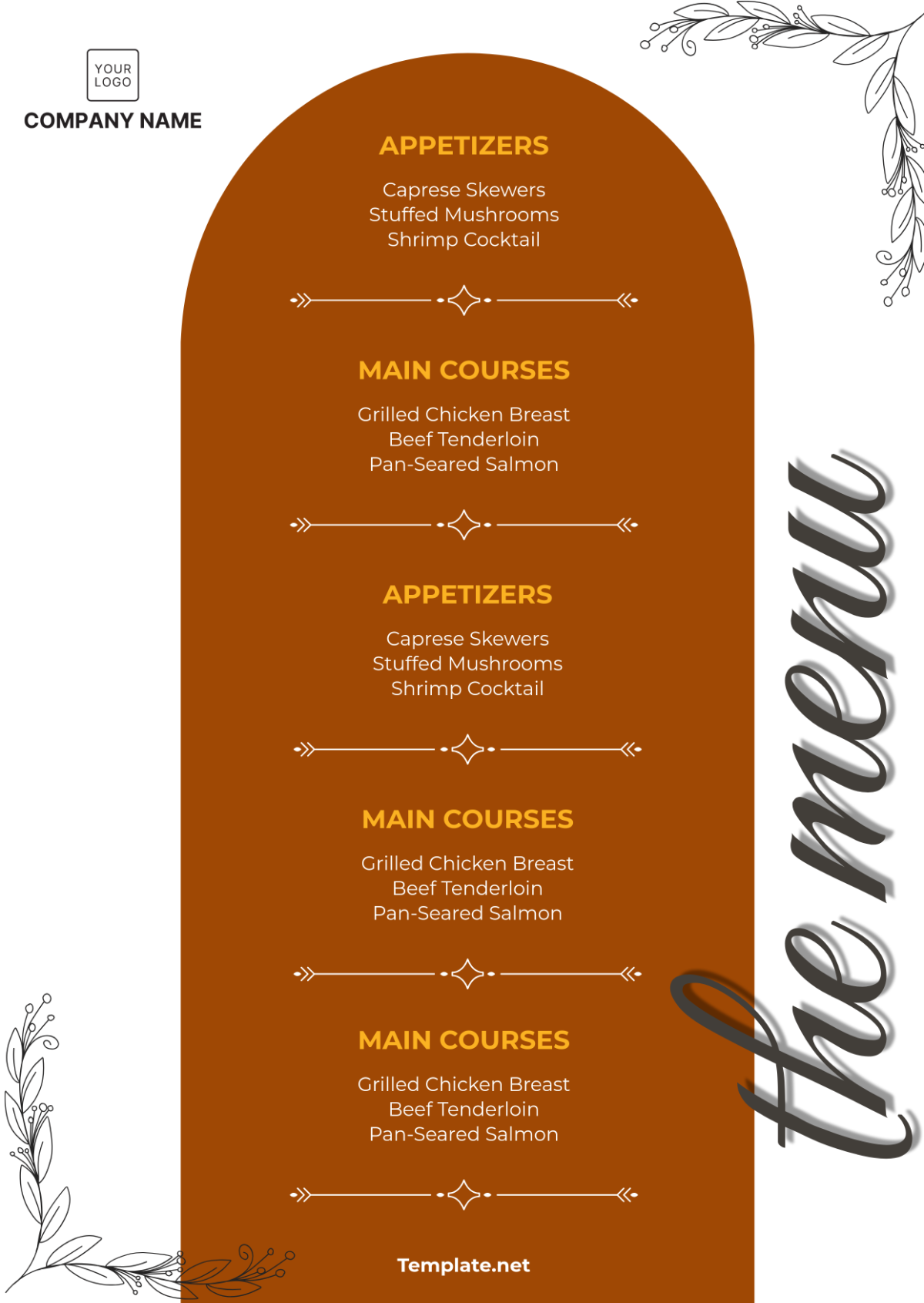 Wedding Planner Menu Template - Download | Template.net