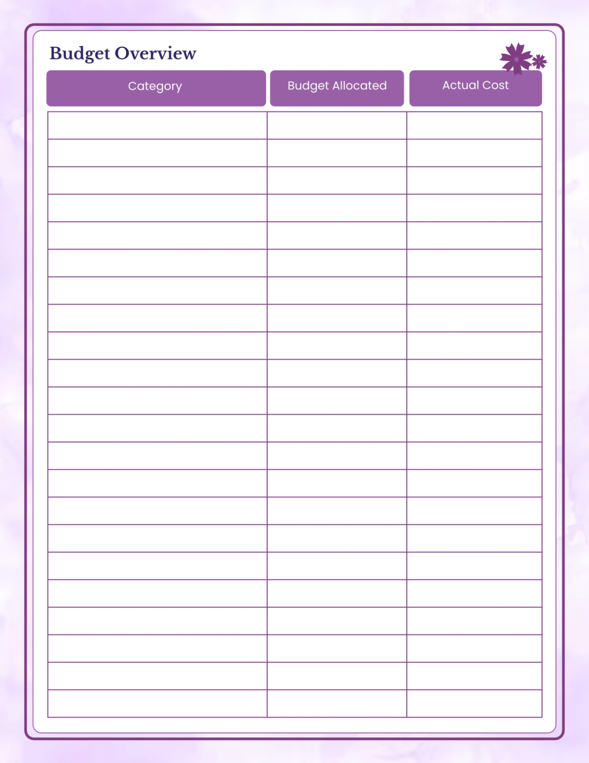 Free Wedding Budget Planner Template to Edit Online
