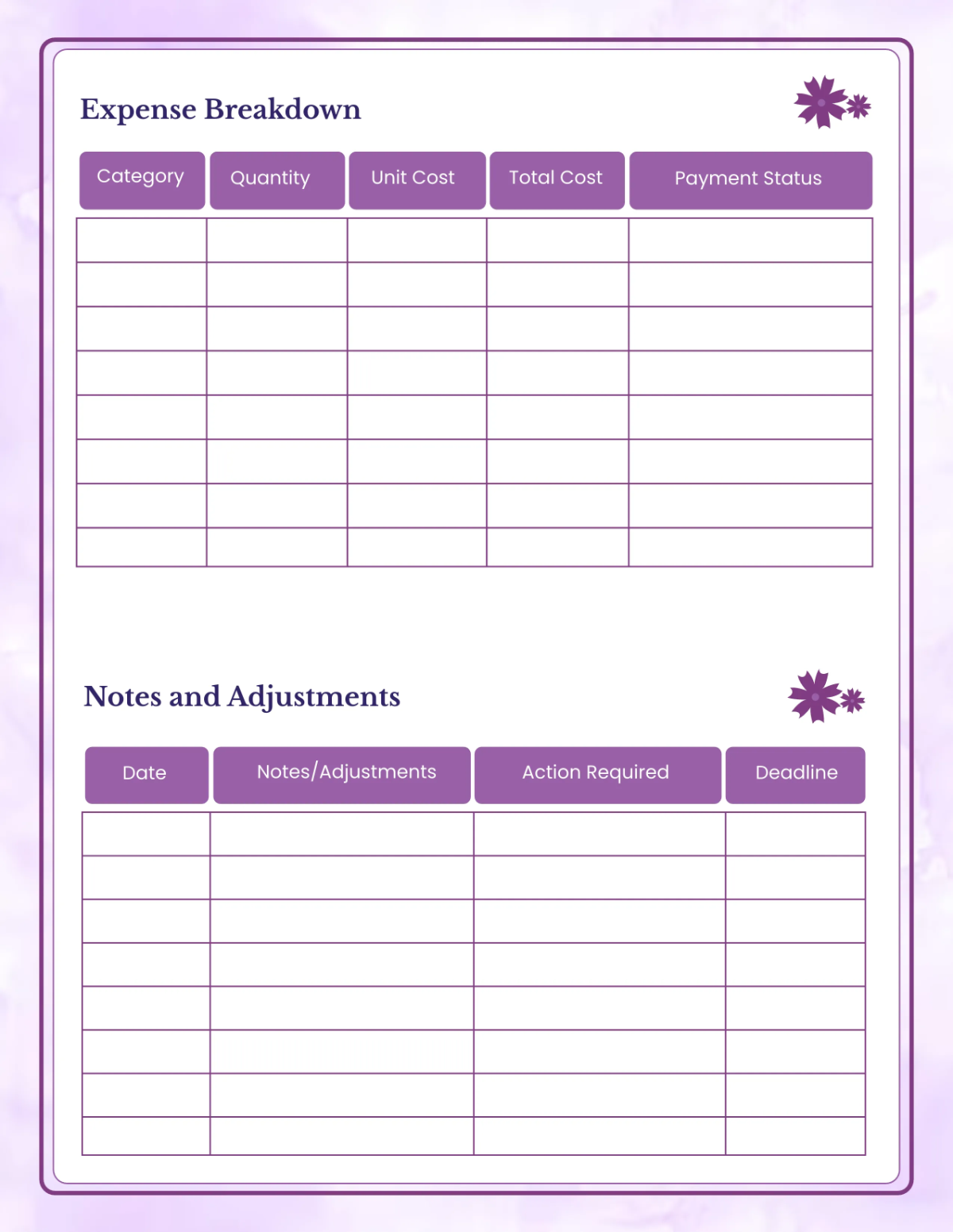 Free Wedding Budget Planner Template to Edit Online