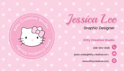 Free Professional Hello Kitty Business Card Template to Edit Online