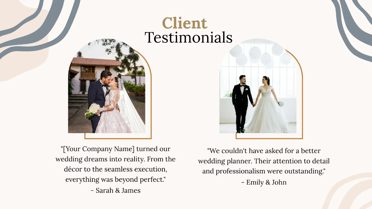 Free Wedding Planner Presentation Template to Edit Online