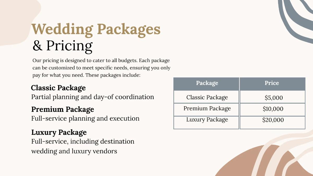 Free Wedding Planner Presentation Template to Edit Online