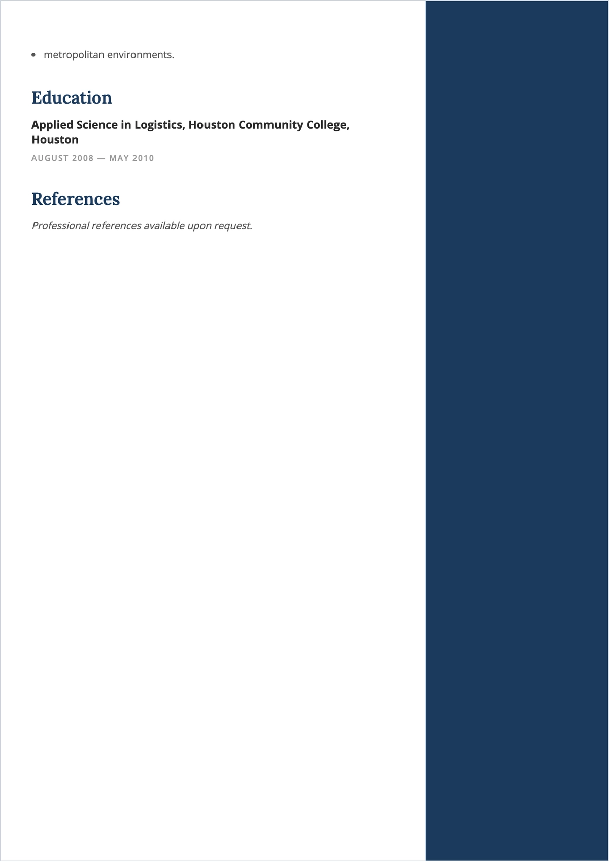 Free Tank Truck Operator ATS Resume Template, AI Resume Builder