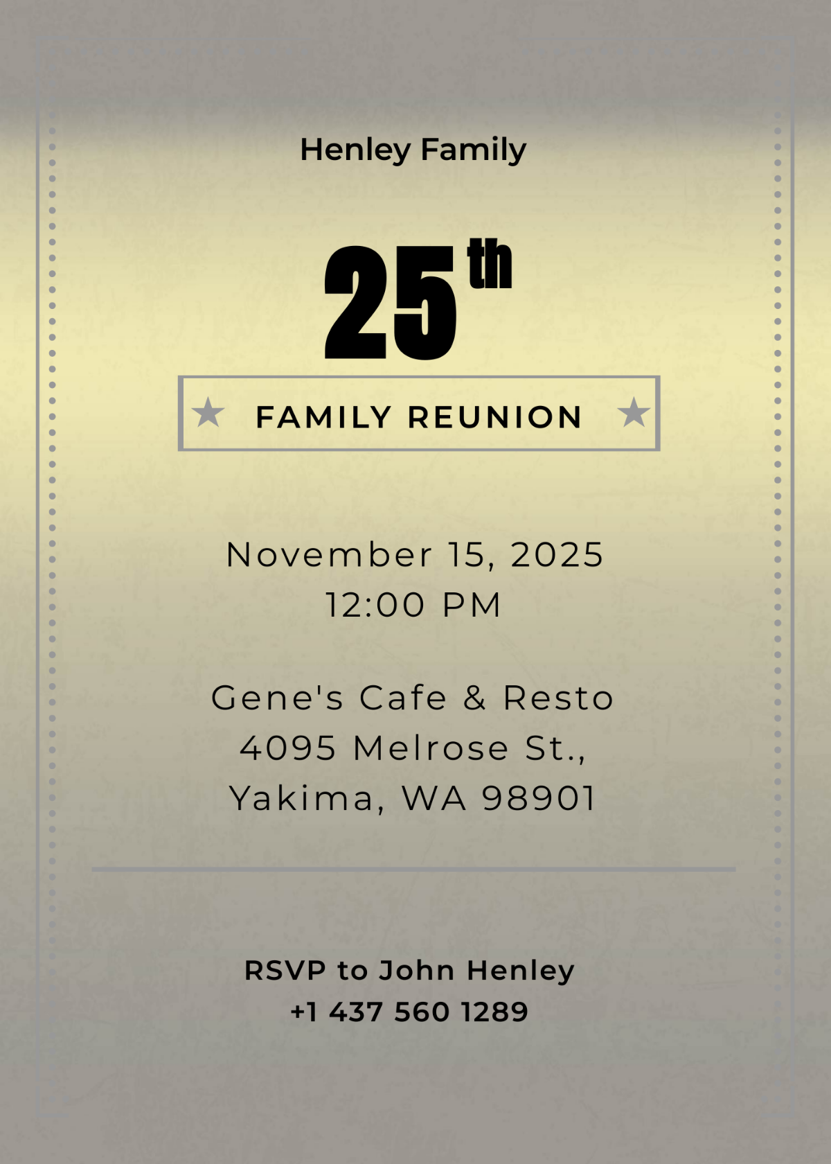Elegant Family Reunion Invitation Template