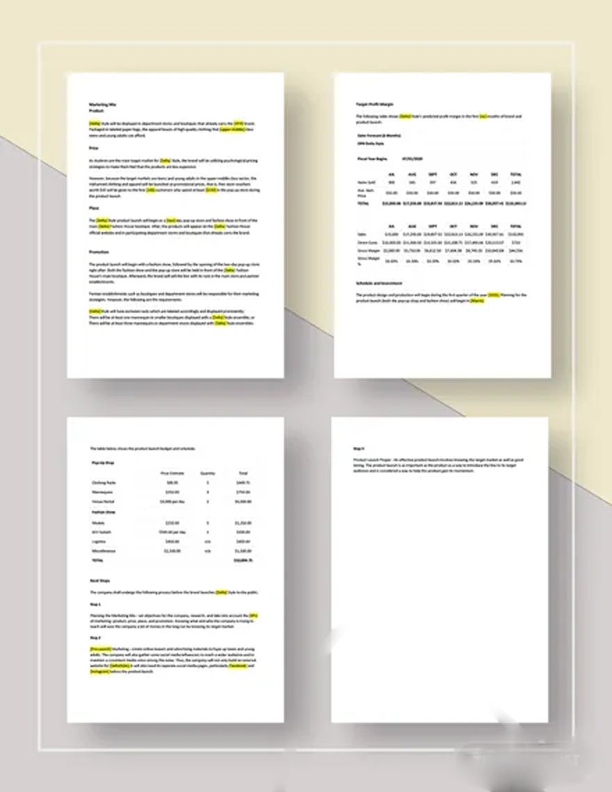 New Product Launch Proposal Template In Word Pages Google Docs