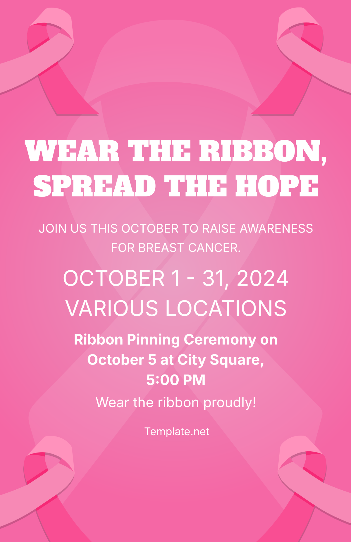 Breast Cancer Awareness Month Ribbon Poster