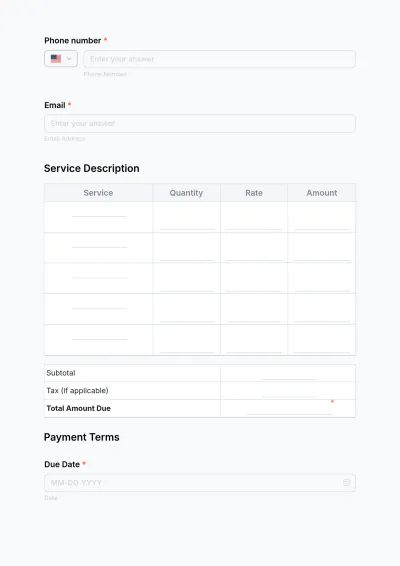 Free Landscaping Invoice Form Template to Edit Online