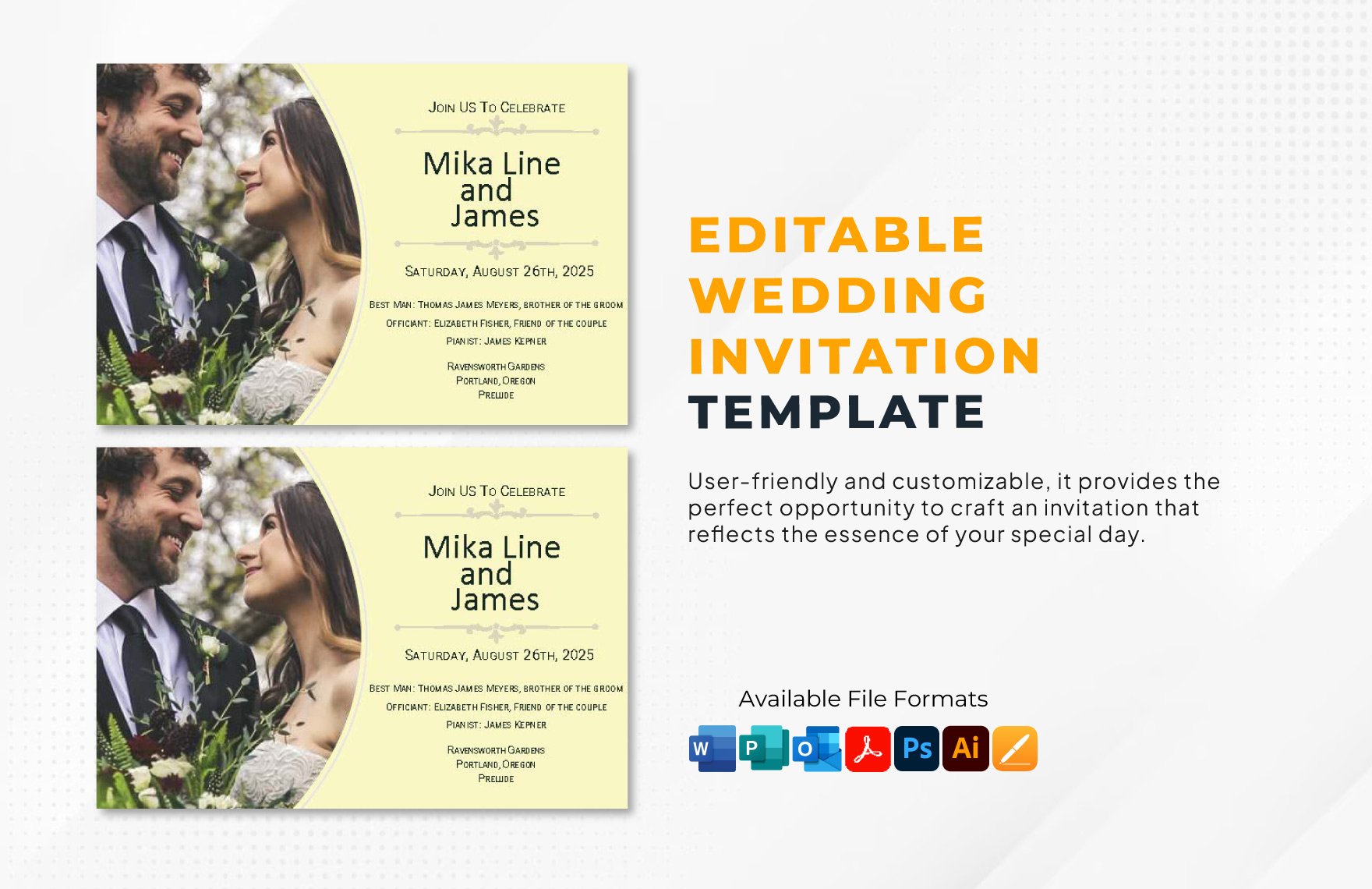 Editable Wedding Invitation Template