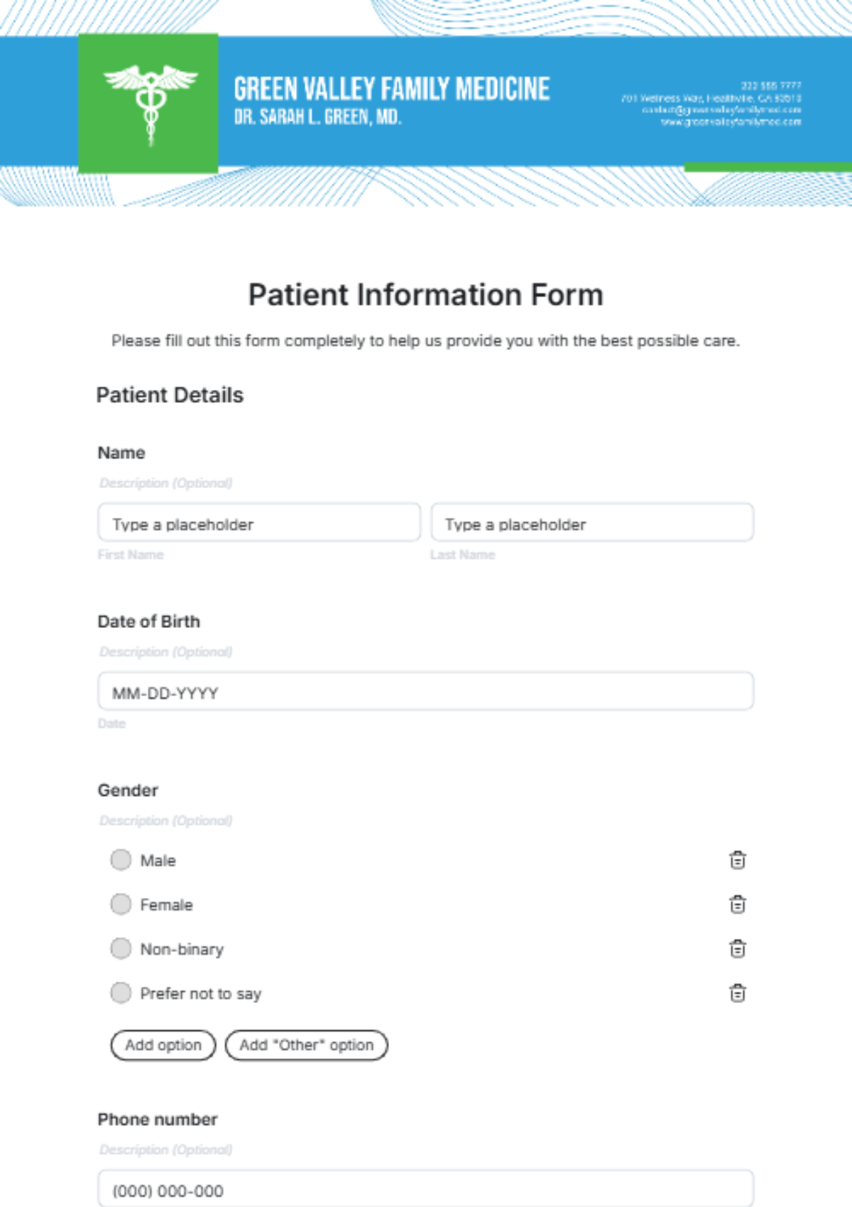 Patient Information Form Template - Edit Online & Download