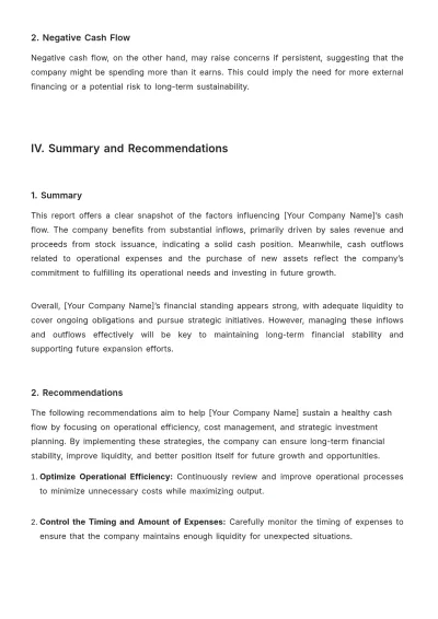 Free Bookkeeping Cash Flow Report Template to Edit Online