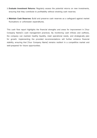 Free Bookkeeping Cash Flow Report Template to Edit Online