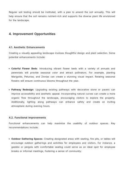 Free Landscaping Report Template to Edit Online