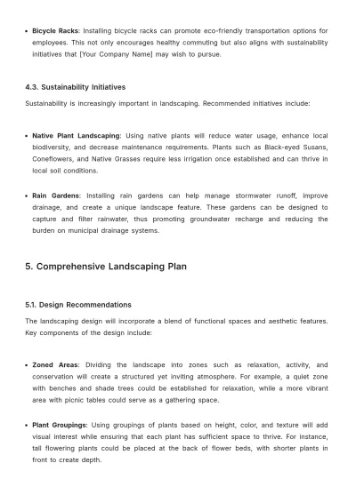Free Landscaping Report Template to Edit Online