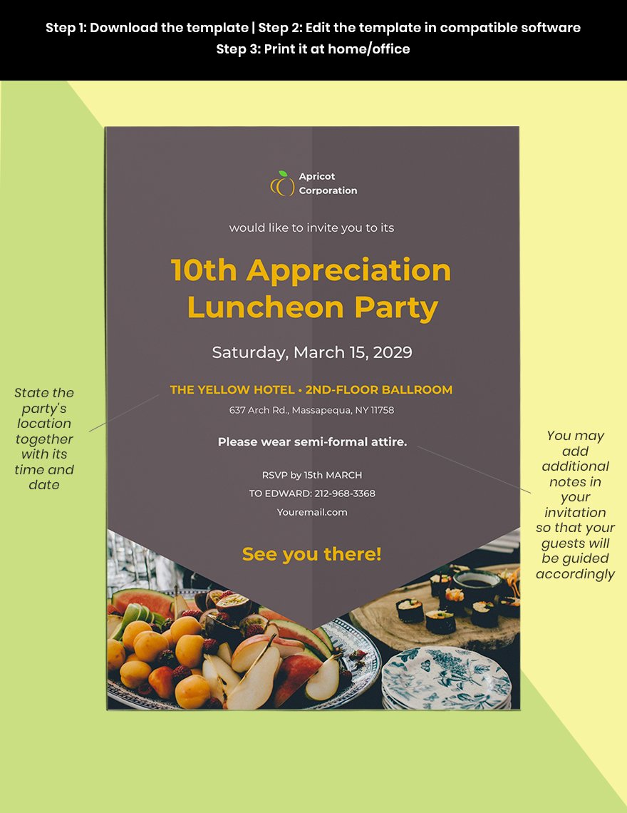 Employee Appreciation Luncheon Invitation Template