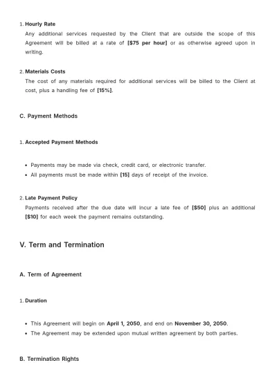 Free Landscaping Agreement Template to Edit Online