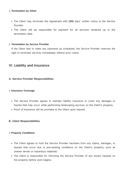 Free Landscaping Agreement Template to Edit Online