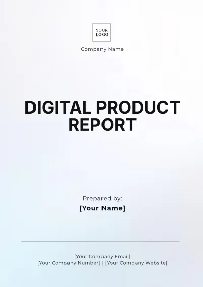 Free Digital Product Report Template to Edit Online