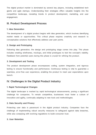 Free Digital Product Report Template to Edit Online