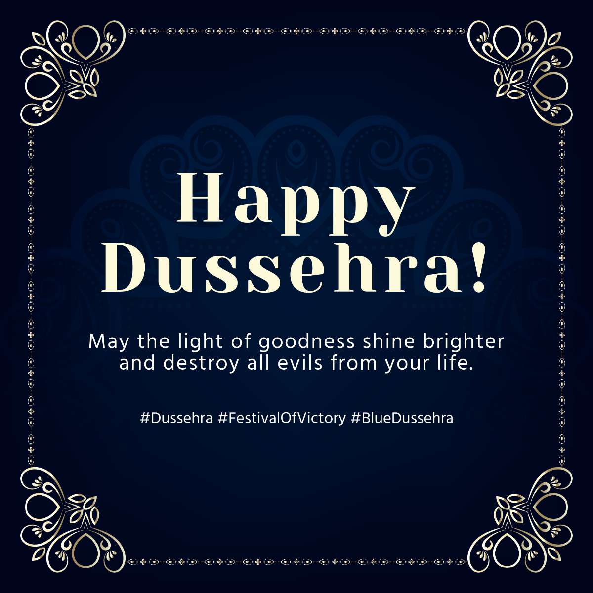 Blue Dussehra Instagram Post Template - Edit Online & Download