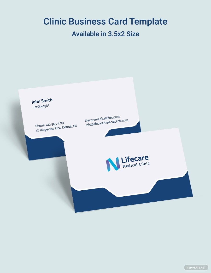 Clinic Business Card Template Download in Word, Google Docs, PDF
