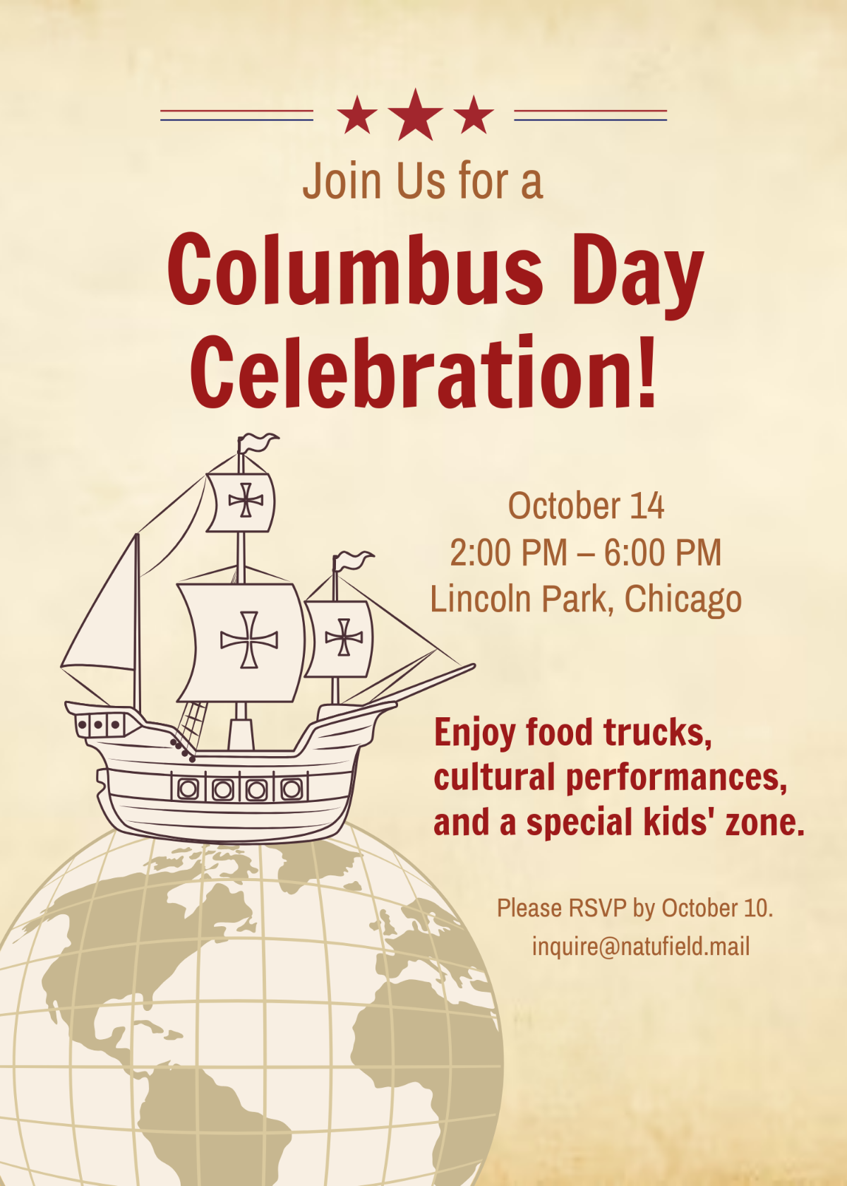 Columbus Day Invitation Template - Edit Online & Download