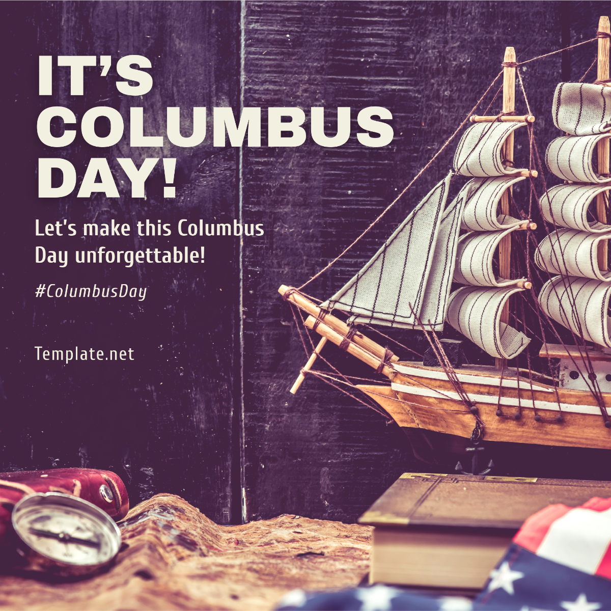 Columbus Day Instagram Post Template - Edit Online & Download