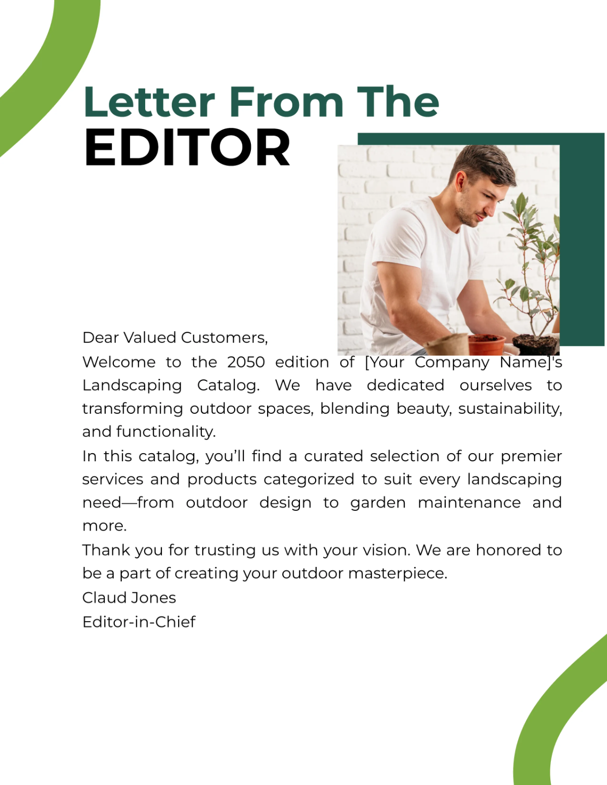 Free Landscaping Catalog Template to Edit Online