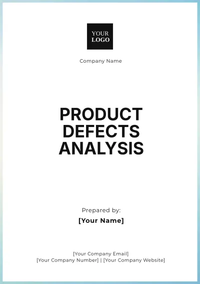 Free Product Defects Analysis Template to Edit Online