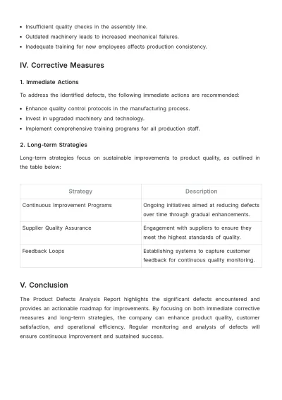 Free Product Defects Analysis Template to Edit Online