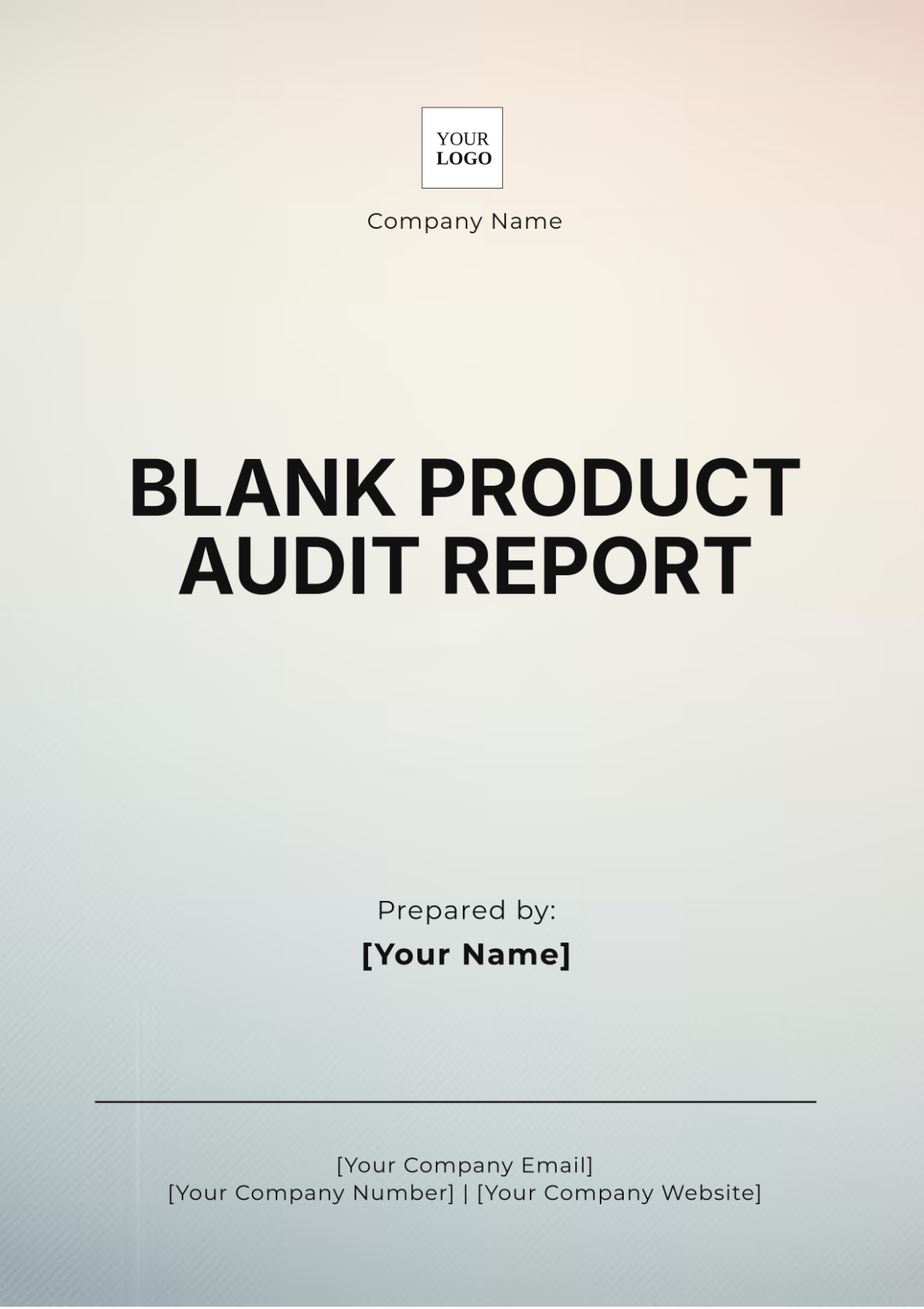 Blank Product Audit Report Template - Edit Online & Download