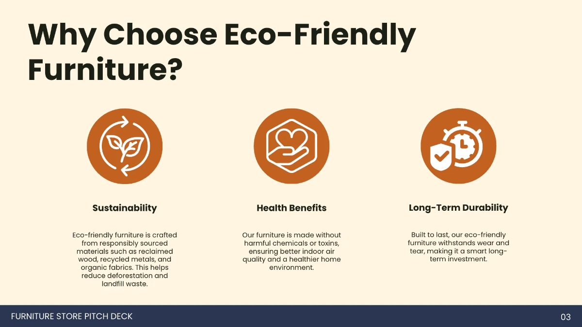 Free Furniture Store Pitch Deck Template to Edit Online