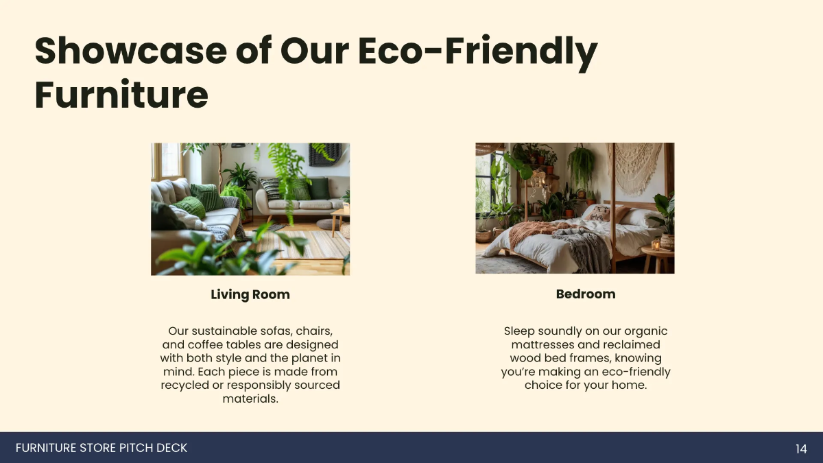 Free Furniture Store Pitch Deck Template to Edit Online