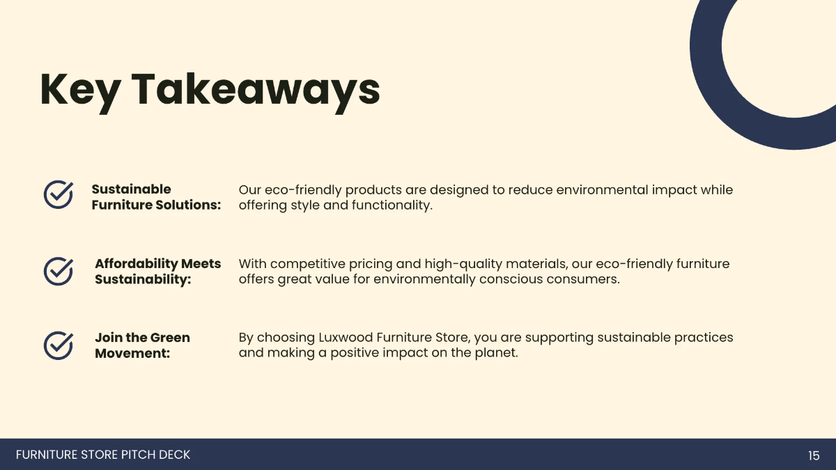 Free Furniture Store Pitch Deck Template to Edit Online