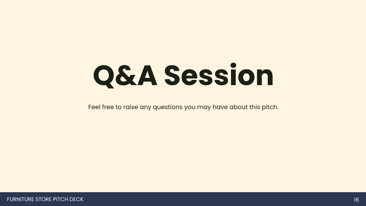 Free Furniture Store Pitch Deck Template to Edit Online