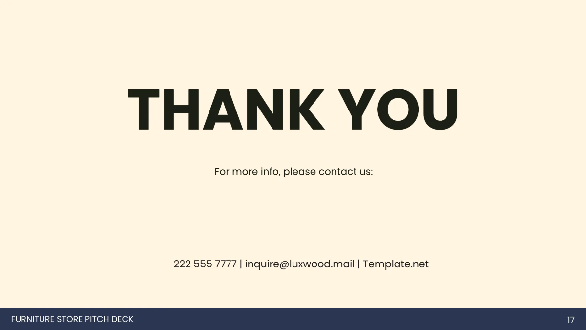 Free Furniture Store Pitch Deck Template to Edit Online